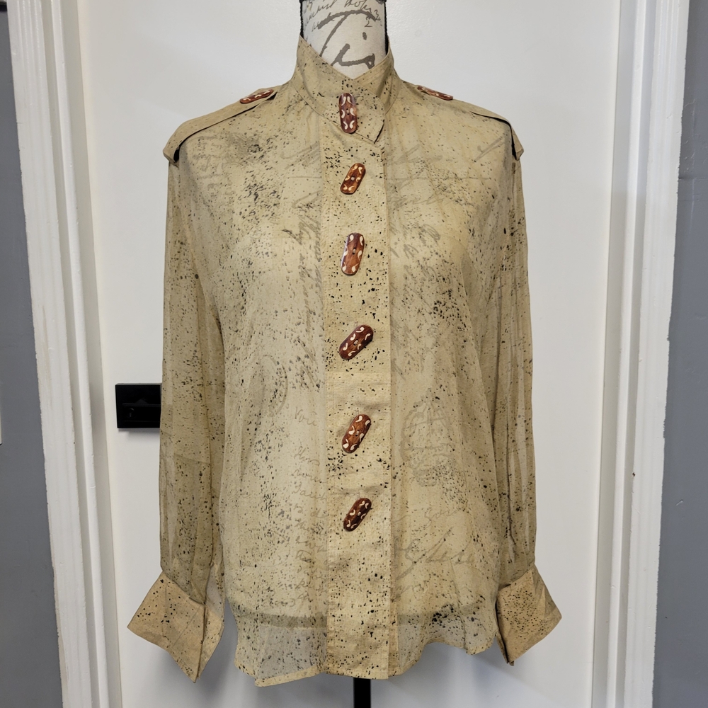 Chic Beige Button-Down Blouse